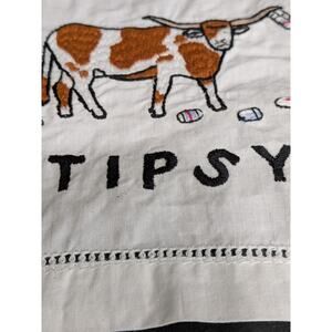 August Morgan Linen Cocktail Napkins Set Of 4 Animal Puns Hair of Dog Tipsy